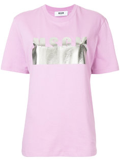 футболка с логотипом металлик  MSGM
