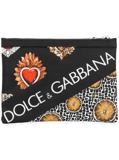 клатч с принтом логотипа Dolce & Gabbana