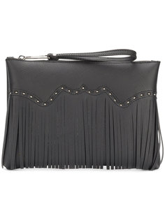 fringed studded clutch bag Gum