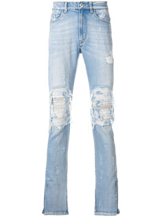 джинсы узкого кроя с рваным эффектом Mjb