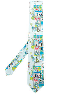 галстук с мультипликационным принтом Prada