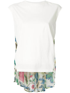 rear floral pattern sleeveless top Semicouture