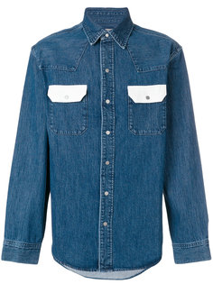 джинсовая рубашка с контрастными карманами  Calvin Klein Jeans