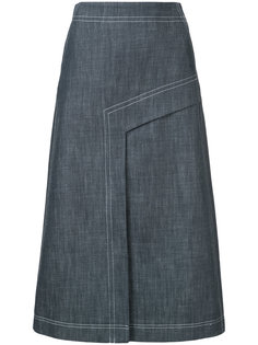 джинсовая юбка А-образного силуэта Tibi