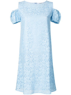платье с вышивкой и открытыми плечами  Blugirl