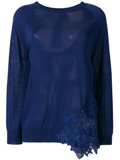 embroidered asymmetric top Semicouture