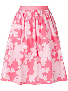юбка с цветочным принтом и сборками Emporio Armani