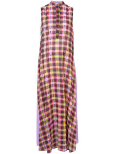 длинное клетчатое платье Michel Klein