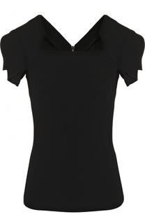 Приталенный однотонный топ из шерсти Roland Mouret