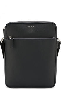 Кожаная сумка-планшет с двумя отделениями на молнии Serapian
