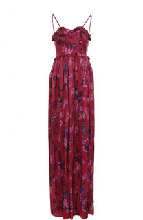 Шелковое платье-макси с завышенной талией и принтом Balenciaga