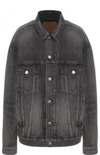 Удлиненная джинсовая куртка с потертостями Balenciaga