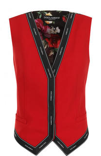 Шерстяной жилет с принтованной спинкой Dolce &amp; Gabbana