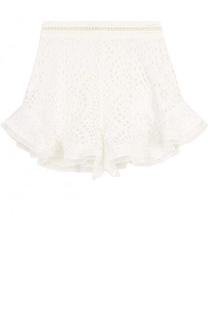 Кружевные мини-шорты из хлопка Zimmermann