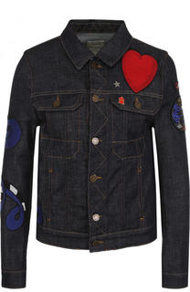 Джинсовая куртка с контрастными отделкой и прострочкой Zadig&amp;Voltaire