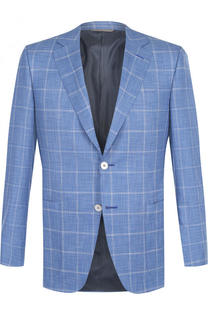 Однобортный пиджак из смеси шерсти и шелка Canali