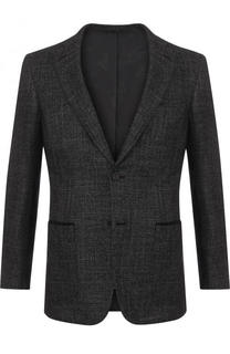 Однобортный пиджак из смеси шерсти и шелка с кашемиром Brioni