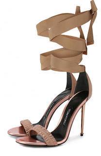 Текстильные босоножки Metal Heel на лентах Tom Ford