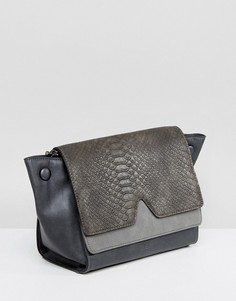 Серая сумка через плечо с эффектом змеиной кожи Nali - Серый