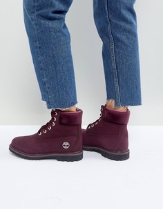 Бордовые ботинки на шнуровке Timberland 6 Inch Premium - Фиолетовый