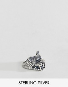 Серебряное кольцо с саблезубым тигром ASOS - Серебряный