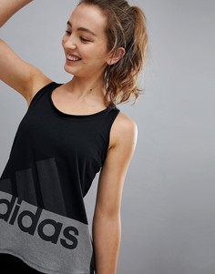 Черная майка с логотипом adidas - Черный