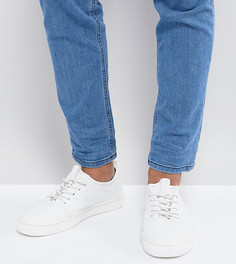 Белые кожаные кроссовки для широкой стопы на шнуровке ASOS - Белый
