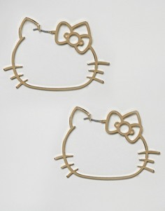 Серьги-кольца Hello Kitty x ASOS - Золотой