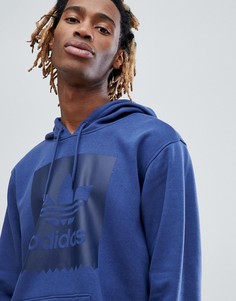 Синий худи без застежки с логотипом adidas Skateboarding CW2357 - Синий