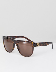 Круглые черепаховые солнцезащитные очки Versace 0VE4346 - 57 мм - Коричневый