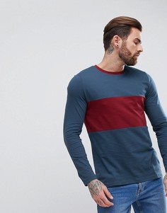 Лонгслив колор блок с круглым вырезом ASOS - Мульти