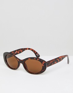 Черепаховые солнцезащитные очки с коричневыми овальными стеклами ASOS - Коричневый