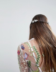 Ободок на голову с цветами и листьями ASOS - Серебряный