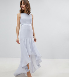 Платье макси с асимметричным подолом TFNC WEDDING - Серый