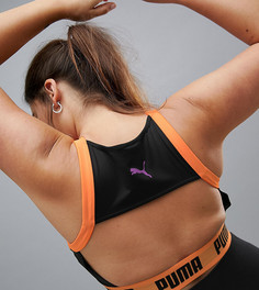 Черно-оранжевый спортивный бюстгальтер на молнии Puma Plus эксклюзивно для ASOS - Мульти