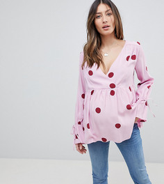 Oversize-блузка с запахом и асимметричным подолом ASOS MATERNITY - Мульти