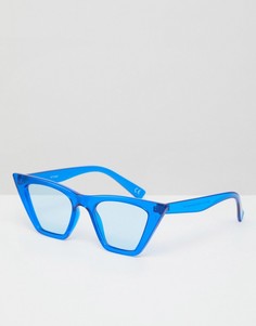 Солнцезащитные очки кошачий глаз в квадратной оправе ASOS - Синий