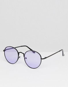 Круглые солнцезащитные очки с фиолетовыми стеклами AJ Morgan - Черный
