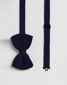 Темно-синий трикотажный галстук-бабочка ASOS - Темно-синий