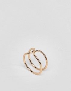 Кольцо с двойным дизайном ASOS - Золотой