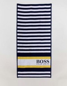 Пляжное полотенце в полоску BOSS by Hugo Boss - Темно-синий