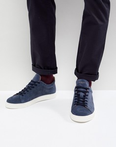 Темно-синие замшевые кроссовки с белой подошвой Selected Homme - Темно-синий