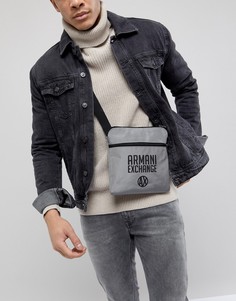 Серая сумка для авиаперелетов с логотипом Armani Exchange - Серый