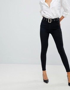 Черные джинсы скинни с завышенной талией ASOS RIDLEY - Черный