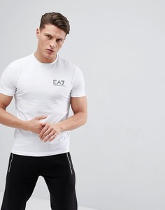 Белая футболка классического кроя с логотипом на спине EA7 - Белый