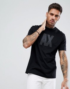 Черная футболка с прорезиненным логотипом Armani Exchange - Черный