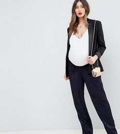 Мягкие жаккардовые брюки ASOS MATERNITY - Темно-синий