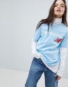 Синяя футболка New Balance - Синий