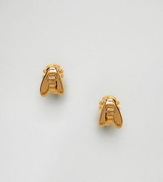 Позолоченные серьги-гвоздики в виде пчел Bill Skinner - Золотой