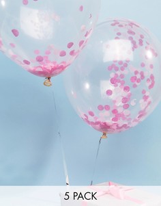5 воздушных шаров с розовым конфетти Ginger Ray - Мульти